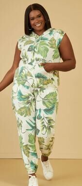 Plus Size 26/28 - 4X | Tropical Print Hoodie and Joggers | 2-Pc  Set | Brand NEW